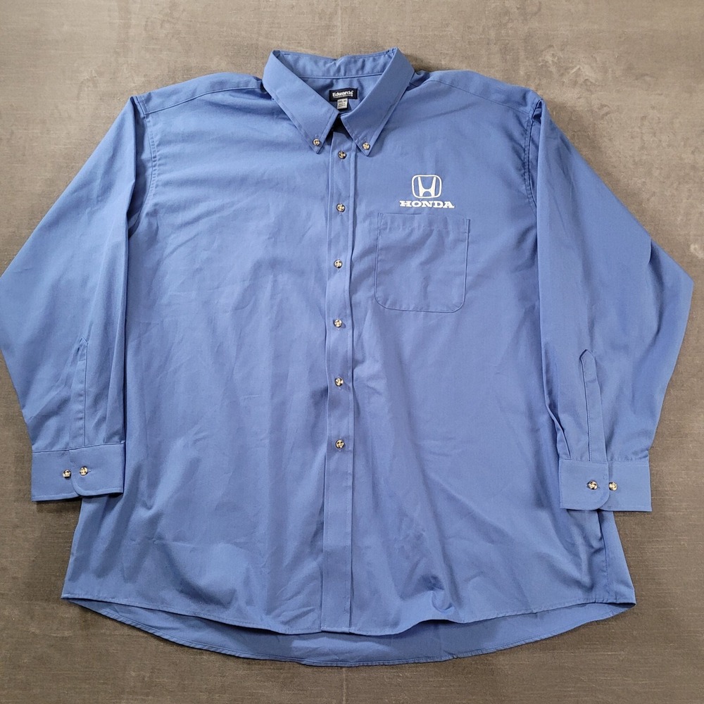 Honda Employee Dress Shirt Blue Button‎ Up Mens Size 3XL Edwards